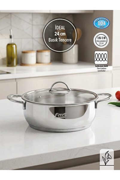 FMS 2024S Ideal Steel 24 cm Flat Pan Metal