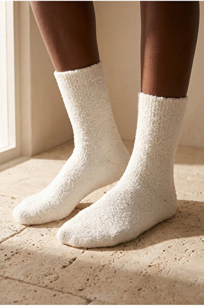 Katia&Bony Unisex Thick Fuzzy Socks White