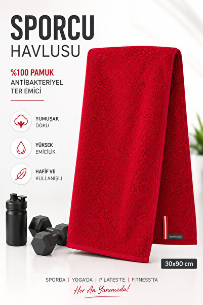 denizlicotton Cotton Sports Towel 30X90 cm Sweat Absorbent Soft Fitness Pilat...