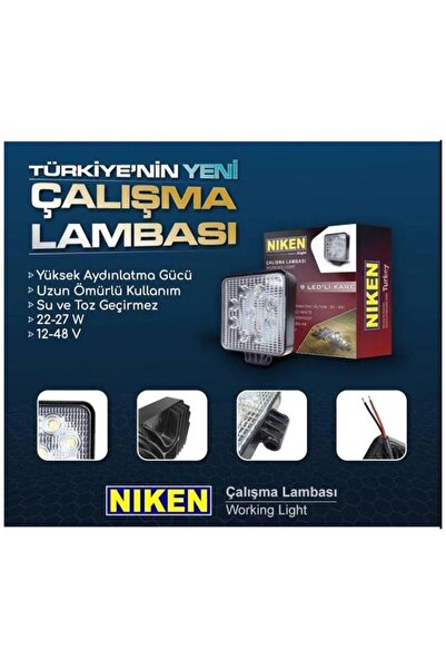 Niken Kare Led Çalışma Lambası 16 Ledli Off Road Sis Lambası