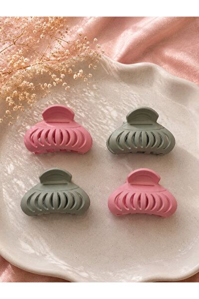karmabijuteriaksesuar Set of 4 Colorful Small Hair Clips for Women
