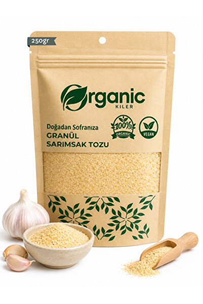 Organic Kiler Granül Sarımsak Tozu 250 gr - %100 Doğal ve Katkısız Sarımsak K...