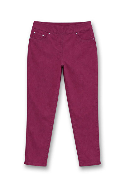Bluewhite Women's Purple Lycra Stretchy Leggings Jean Pants