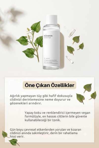 mixsoon Heartleaf Tonik | Gözenek Sıkılaştırıcı | Cilde Neme Veren Tonik | 150 ml