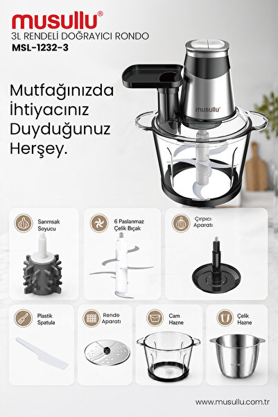 Musullu Çok Amaçlı ve Çelik Hazneli Rondo Doğrayıcı