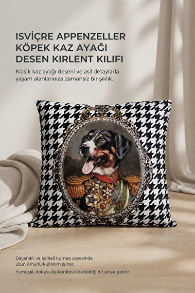 KIRLENT EV Swiss Appenzeller Dog Goose Feet Pattern Throw Pillow Cover