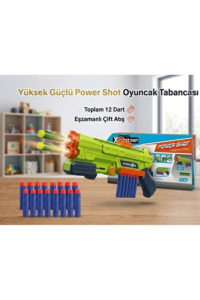 ARAD PRO Çift Namlulu Sünger Atan Tabanca Seti - 12 Mermili, Çift Atış Özelli...