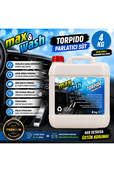 Max&Wash 4 KG Torpido Parlatıcı Süt | Profesyonel Araç İçi Plastik Koruyucu v...