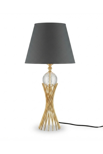 asellus Misbah Burgu Lampshade Table Lamp with Crystal Glass Gold Lampshade A...