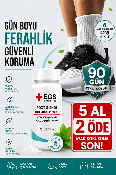 EGŞ COSMETİCS Ayak Koku Önleyici Pudra 50 gr Ayakkabı koku Giderici