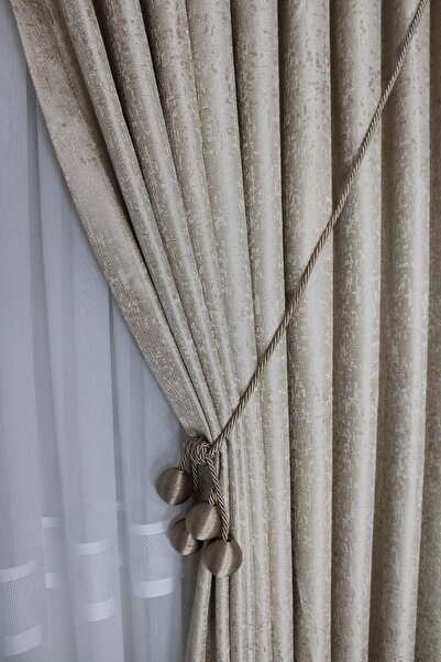 MebelPort Curtain Κουρτίνα Ζακάρ Φόντο Perla Pattern Double Wing .Συχνά πτυχω...