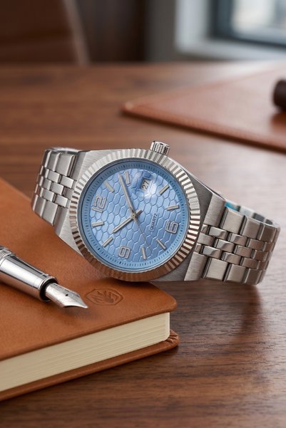 TEKMAKG High Quality Luxury Steel Band Classic Men's Wristwatch with Calendar