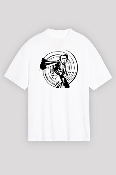 Adrift Klint Istvud bela unisex majica T-shirt