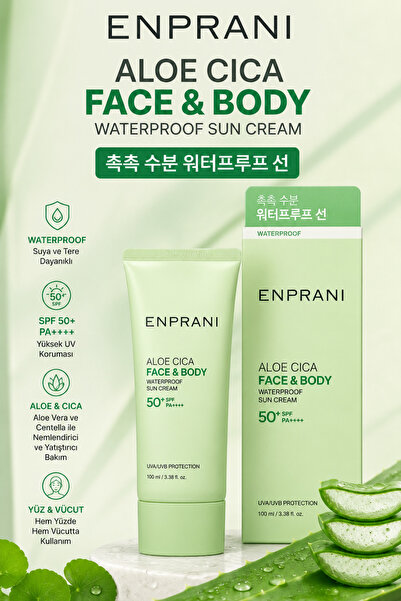 Enprani Aloe Face & Body Waterproof Sun Cream Spf50+ Pa++++ - Waterproof Sun ...