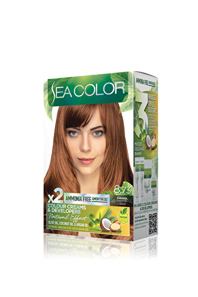Sea Color Natural Effect Set Saç Boyası Amonyaksız 8.73 Karamel