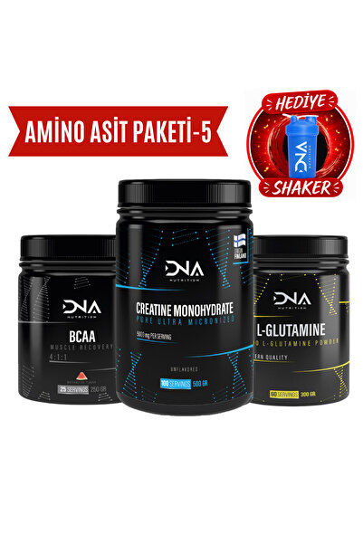Dna Nutrition Amino Asit Paketi-5 (Creatine 500gr+Bcaa 250gr+Glutamine 300gr)