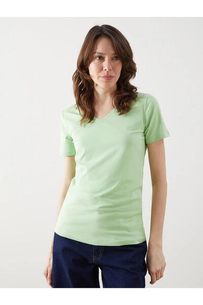 LC Waikiki Damen-T-Shirt mit V-Ausschnitt (S5)