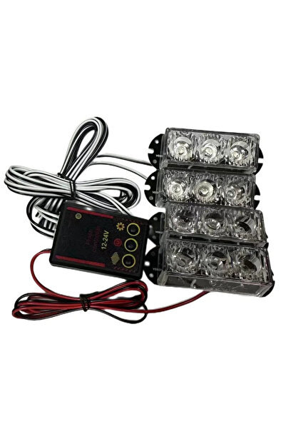 Drs Tuning Çakar lamba 3x4 led kırmızı mavi 12-24v / LAPA534-3
