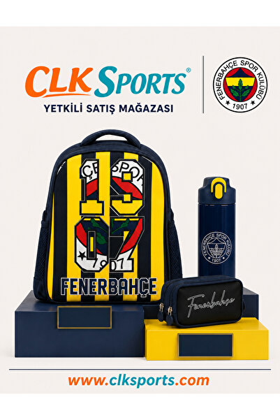 Fenerbahçe Licensed Kindergarten Bag, Double Eyed Pen Bag - Steel Flask 500 m...