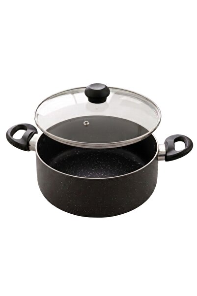 DELICI Non Stick Sauce Pan 28 Cm - Asp28ge, Aluminium With Granite Gray Coati...