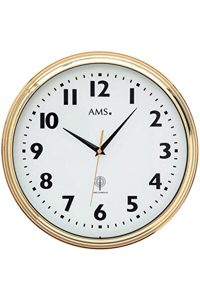 AMS Ceas de perete 5963, cuarț, alb, analogic, modern