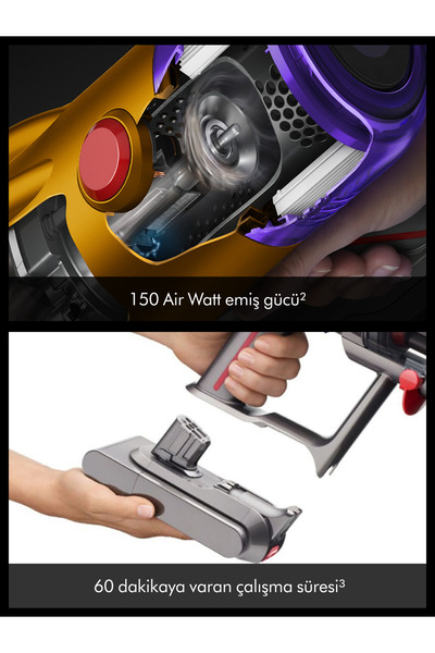 DYSON V12 Detect Slim™ Absolute kablosuz süpürge (Sarı/Nikel)