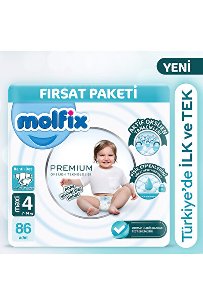 Molfix Premium Ultra Fırsat Paketi 4 Beden 86 Adet