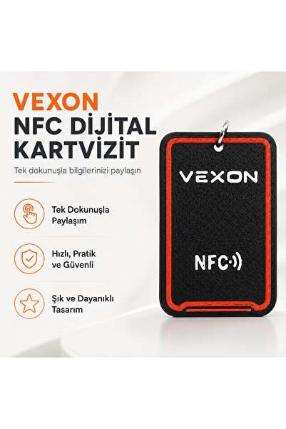 VexonConnect Akıllı NFC Dijital Kartvizit Anahtarlık – Güncellenebilir Dijita...