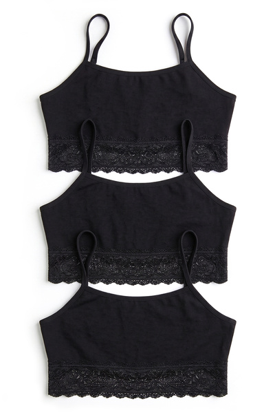 Öts Girl's Bustier 3-Piece with String Straps Without Pads (96% Cotton - 4% E...