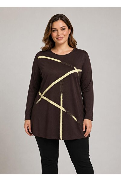 Orly More Viscose Fabric Mini Slit Plus Size Long Sleeve Collared Combed Cott...
