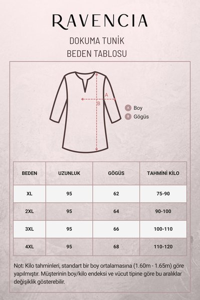 Ravencia Kadın Damla Desenli Bisiklet Yaka Bağcıklı Dokuma Viskon Tunik
