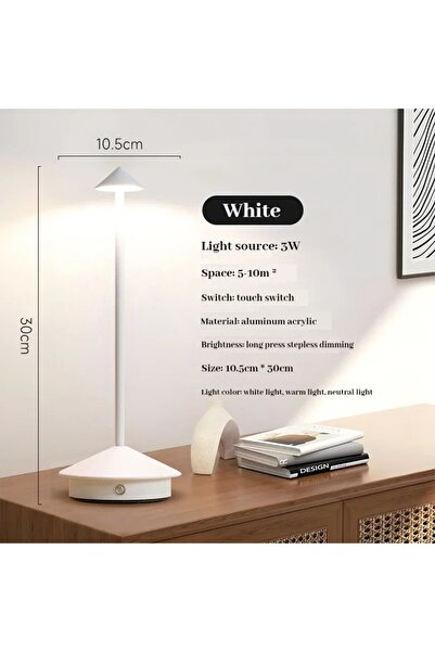 Choice White Rechargeable LED Wireless Cordless Table Desk Night Bedside Lamp...