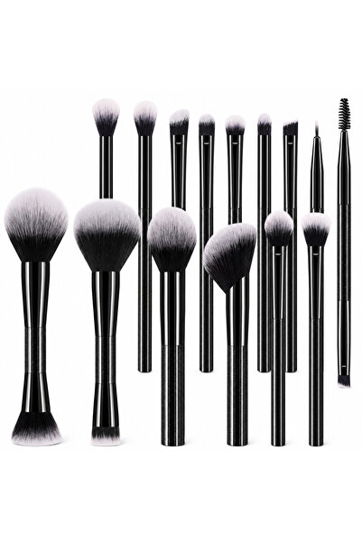 Arabest 14Pcs Makeup Brush Set, Black Glitter Handles, Dual Ended Brushes for...
