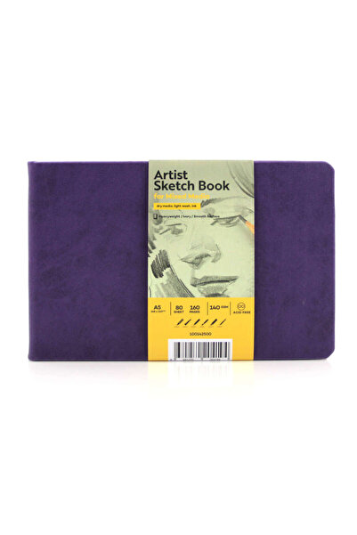 Tigertint Sert Kapak Yatay Eskiz Defteri 140 g A5 80 Yaprak Mor 100142504