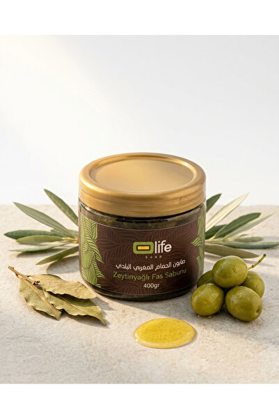 olife soap Doğal zeytinyağlı fas banyo peelingi ve ovma jeli (400 ml)