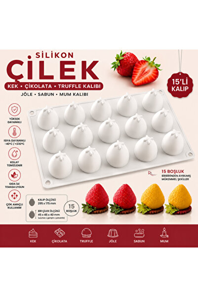 Şenhomee Silicone Epoxy Strawberry Cake Chocolate Truffle Mold Jelly Soap Can...