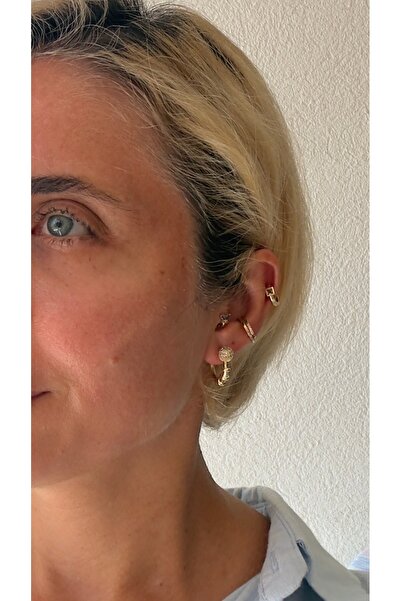 xUPING Top Detaylı Halka 14K Altın Kaplama VIP Küpe