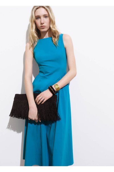 MANGO Woman Evaze midi elbise