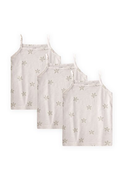 Cigit Girls' Tank Top with Rope Straps Triple Starfish Green