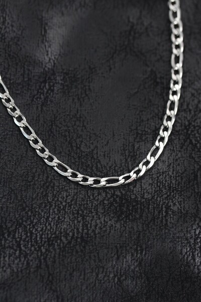 Inure Jewelry 316L Steel Silver Color Figaro Chain Model Men's Necklace