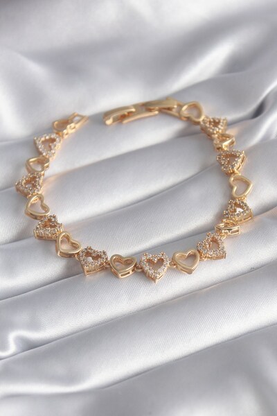 Inure Jewelry Brass Gold Color Zircon Stone Heart Model VIP Series Women's Br...