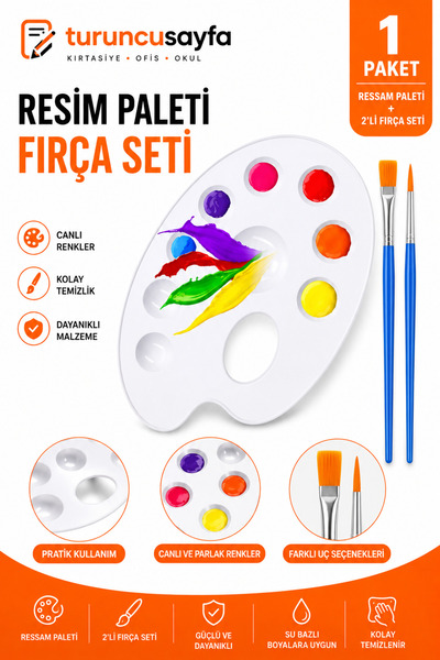 everart Resim Paleti ve Resim Fırça Seti 1 Paket Ressam Paleti Boyama Fırçası...
