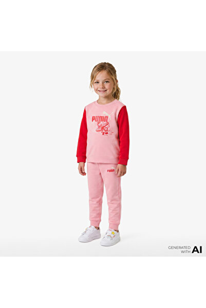 Puma Minicats Little Runners Çocuk Pembe Eşofman Takımı