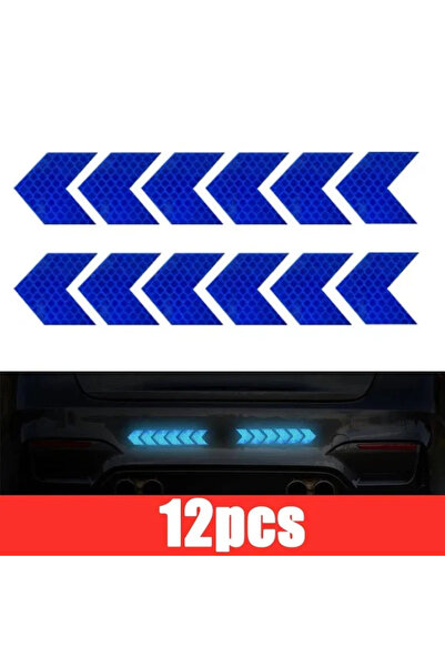 choice2 blue ISGTDRM 12 Pcs/Set Reflective Arrow Sign Tape Warning Safety Sti...