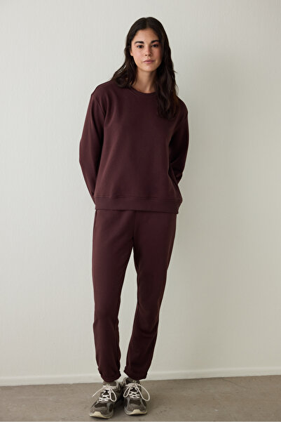 Penti Kahverengi Bisiklet Yaka Oversize Spor Sweatshirt