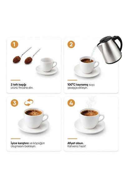 Shazel Instant Turkish Coffee with Kaymak Special Series 100 G X 6 Pieces (AROMATED)