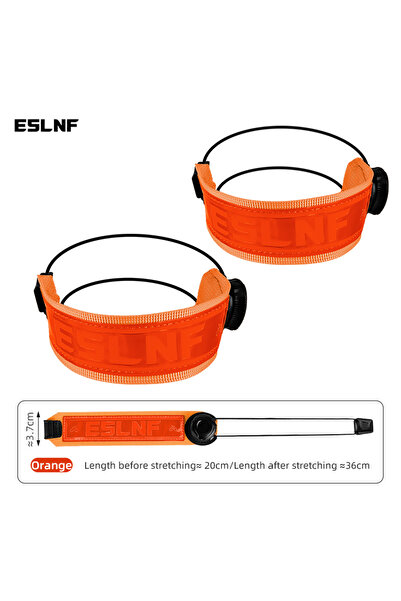 Choice1 Orange 2P ESLNF Adjustable Reflective Cycling Ankle Strap Rotary Buck...