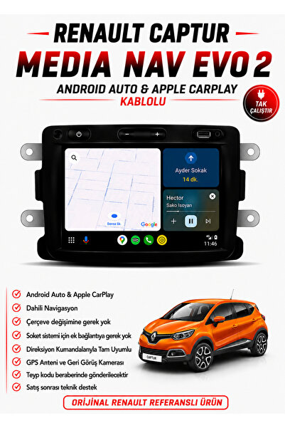 LG 2013-2019 Renault Captur Multimedya Carplay /Android Auto Özelikli Versiyo...