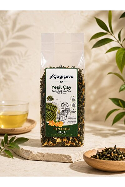 El Yapımı Portakallı Yeşil Çay , Doğal Karadeniz Çayı 50 gr