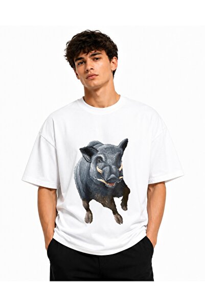 Inscriptie Tricou Unisex Bumbac Premium Casual " Porc mistret, in actiune "
